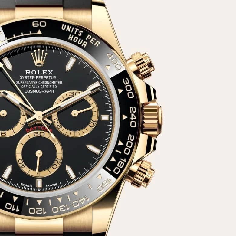 rolex cosmograph daytona in 18 ct yellow gold, M126518LN-0008 - henne jewelers