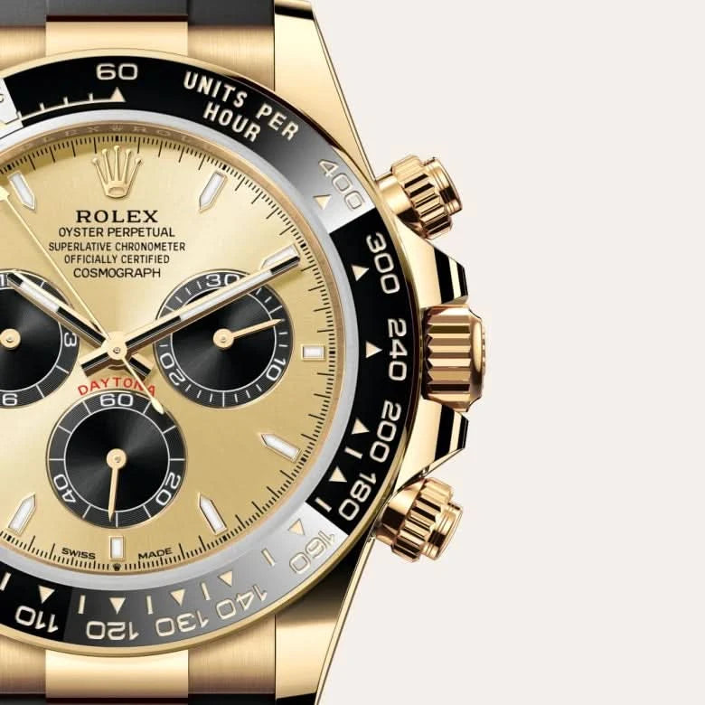 rolex cosmograph daytona in 18 ct yellow gold, M126518LN-0012 - henne jewelers