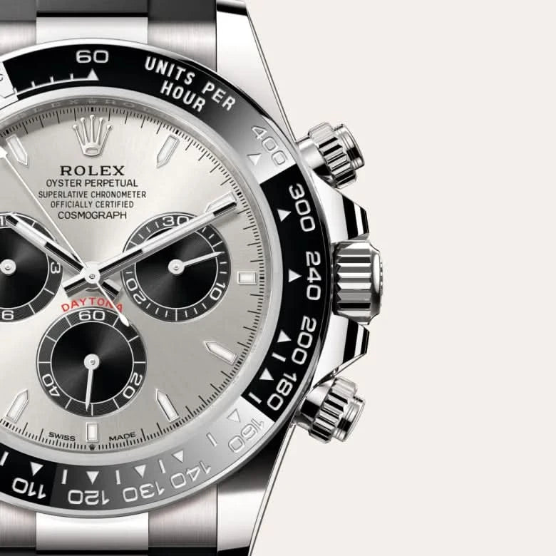 rolex cosmograph daytona in 18 ct white gold, M126519LN-0006 - henne jewelers