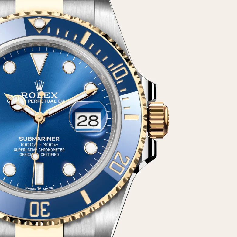 rolex Submariner in Yellow Rolesor - combination of Oystersteel and yellow gold, M126613LB-0002 - Henne Jewelers