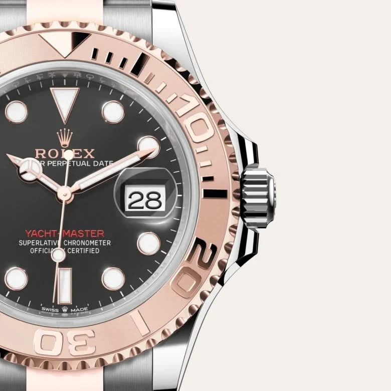 rolex yacht-master in everose rolesor - combination of oystersteel and everose gold, M126621-0002 - henne jewelers