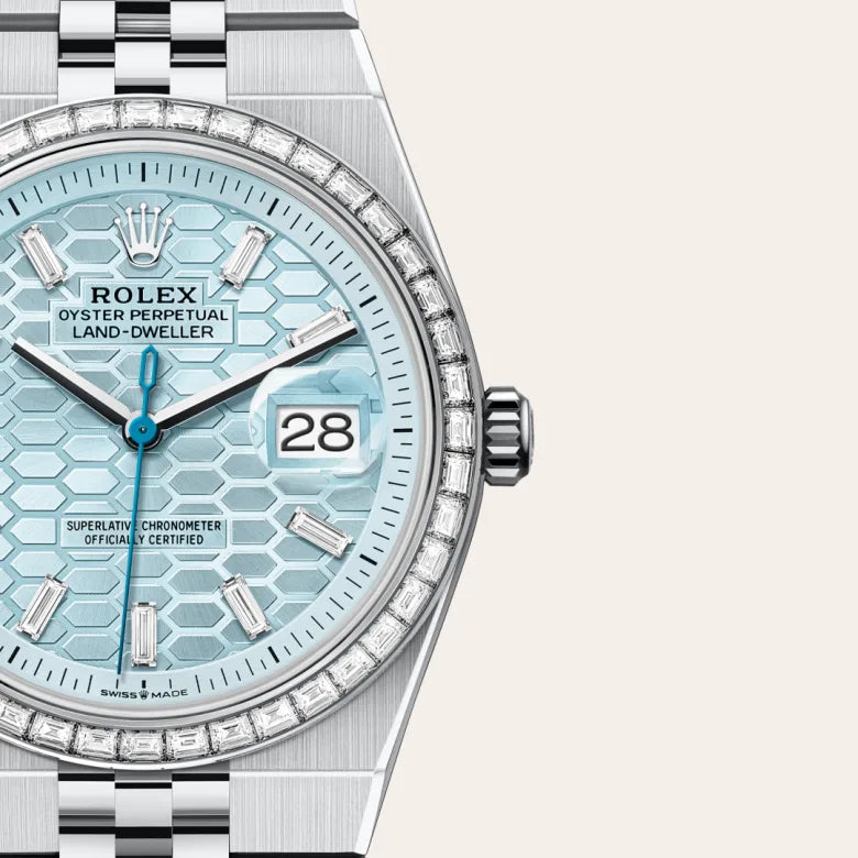 rolex Land-Dweller in Platinum, M127286TBR-0001 - Henne Jewelers