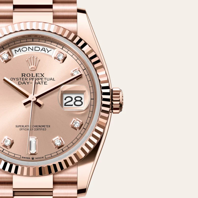 rolex Day-Date in 18 kt Everose gold, M128235-0009 - Henne Jewelers