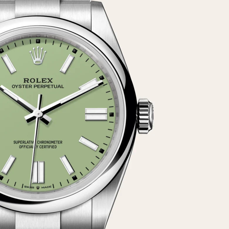 rolex Oyster Perpetual in Oystersteel, M134300-0006 - Henne Jewelers