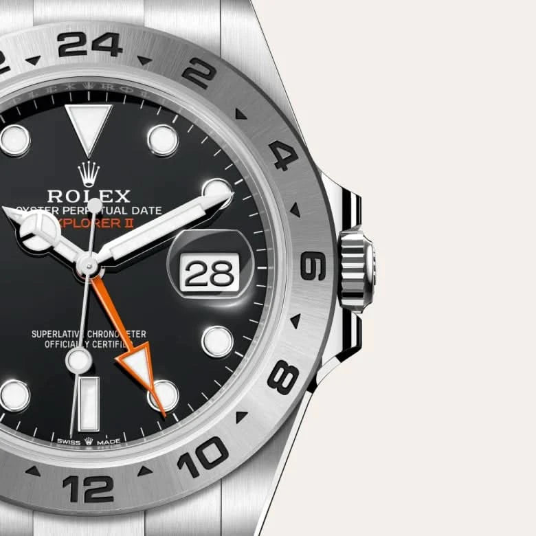 rolex explorer ii in oystersteel, M226570-0002 - henne jewelers