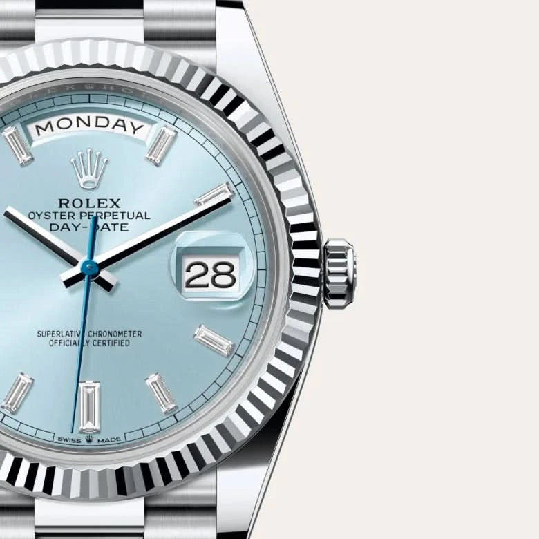 rolex day-date in platinum, M228236-0006 - henne jewelers