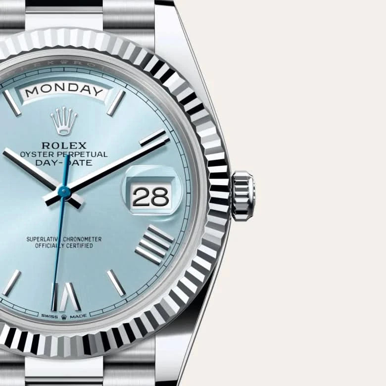 rolex day-date in platinum, M228236-0012 - henne jewelers