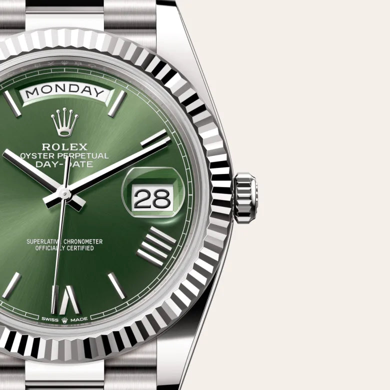 rolex Day-Date in 18 kt white gold, M228239-0033 - Henne Jewelers