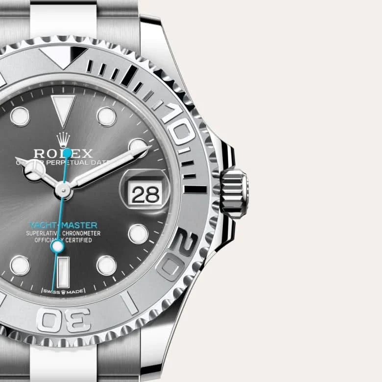 rolex yacht-master in rolesium - combination of oystersteel and platinum, M268622-0002 - henne jewelers