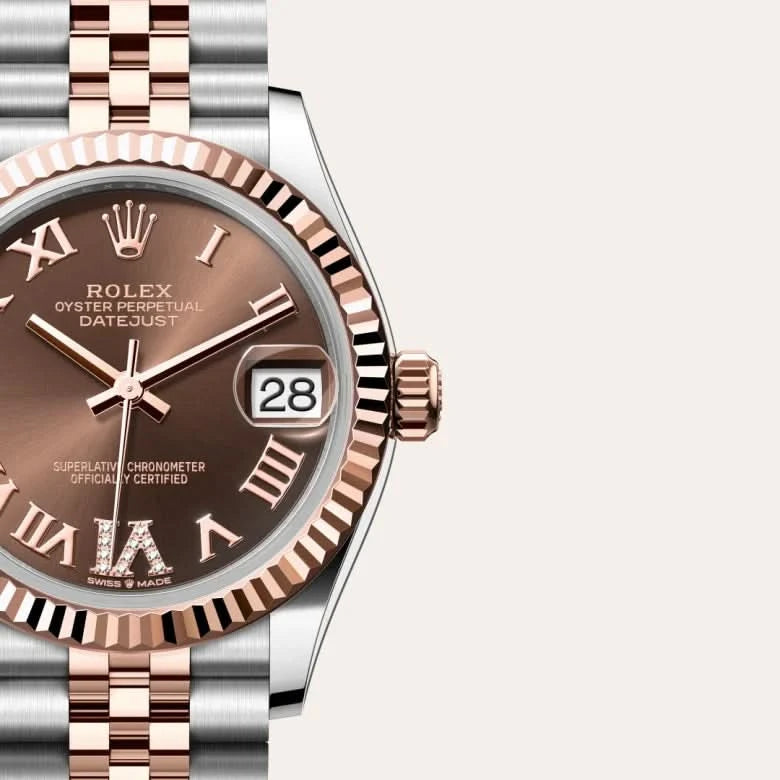 rolex datejust in everose rolesor - combination of oystersteel and everose gold, M278271-0004 - henne jewelers