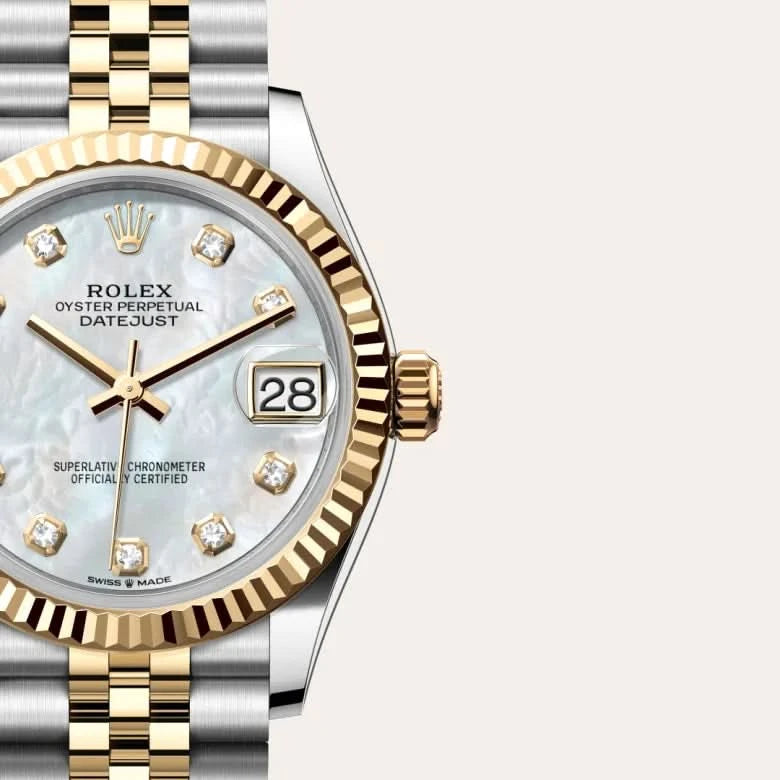 rolex datejust in yellow rolesor - combination of oystersteel and yellow gold, M278273-0028 - henne jewelers