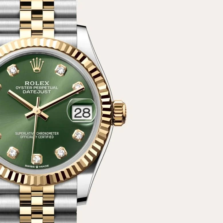 rolex datejust in yellow rolesor - combination of oystersteel and yellow gold, M278273-0030 - henne jewelers