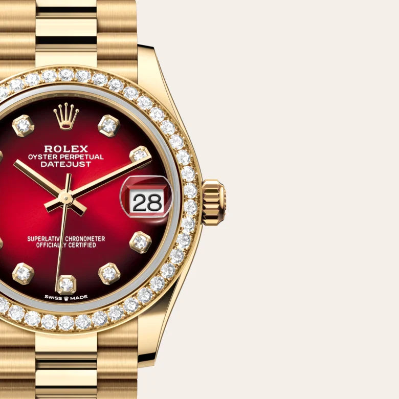 rolex Datejust in 18 kt yellow gold, M278288RBR-0041 - Henne Jewelers