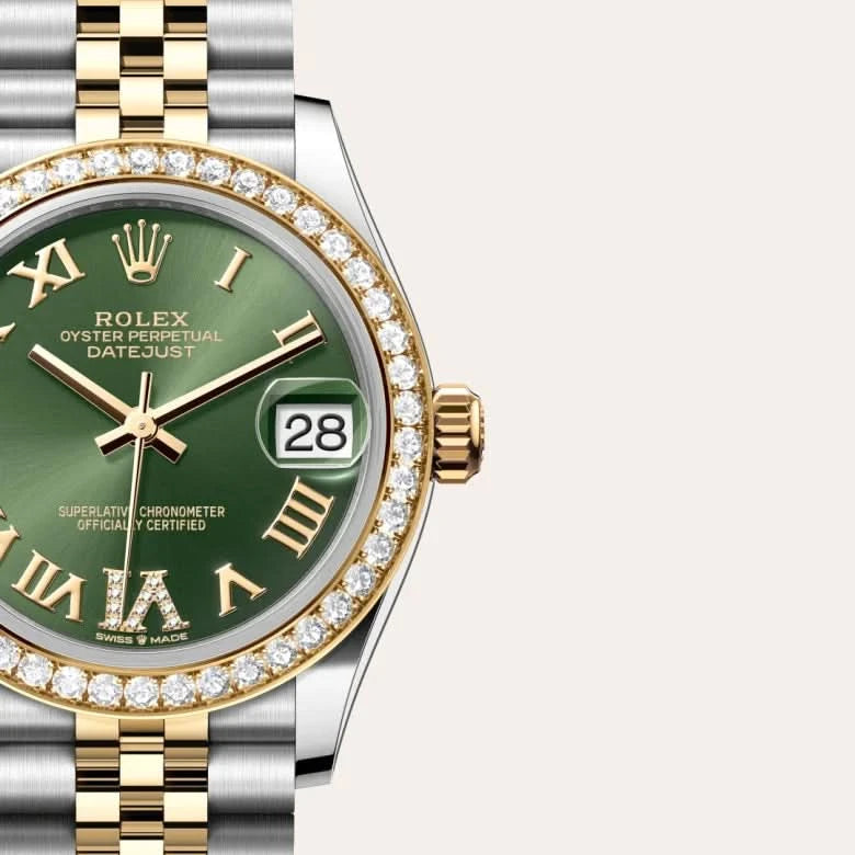 rolex datejust in yellow rolesor - combination of oystersteel and yellow gold, M278383RBR-0016 - henne jewelers