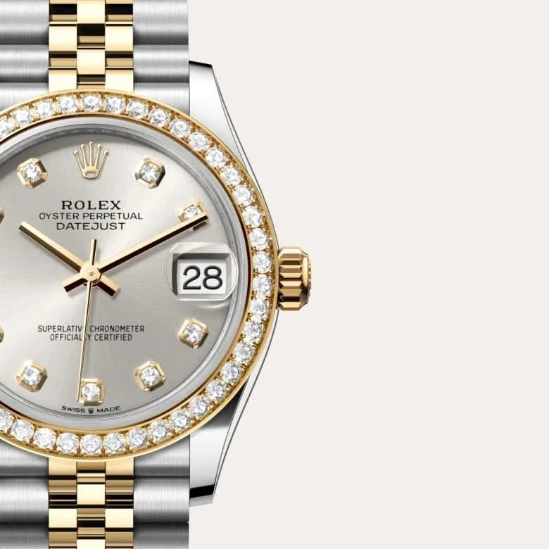 rolex datejust in yellow rolesor - combination of oystersteel and yellow gold, M278383RBR-0020 - henne jewelers