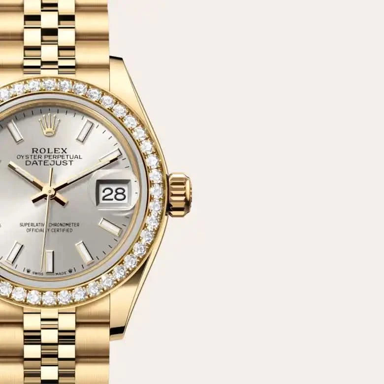 rolex lady-datejust in 18 ct yellow gold, M279138RBR-0012 - henne jewelers