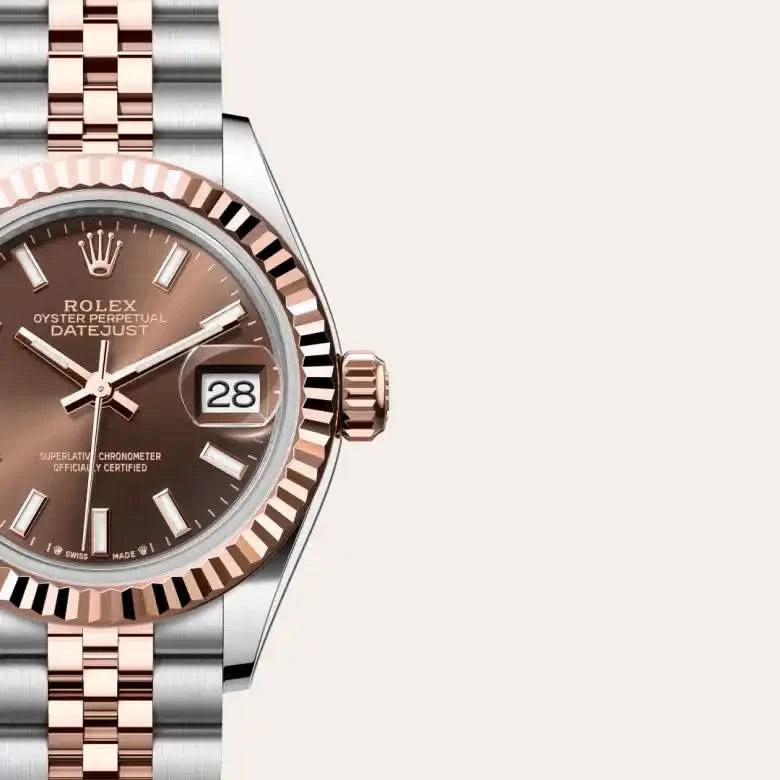 rolex lady-datejust in everose rolesor - combination of oystersteel and everose gold, M279171-0017 - henne jewelers