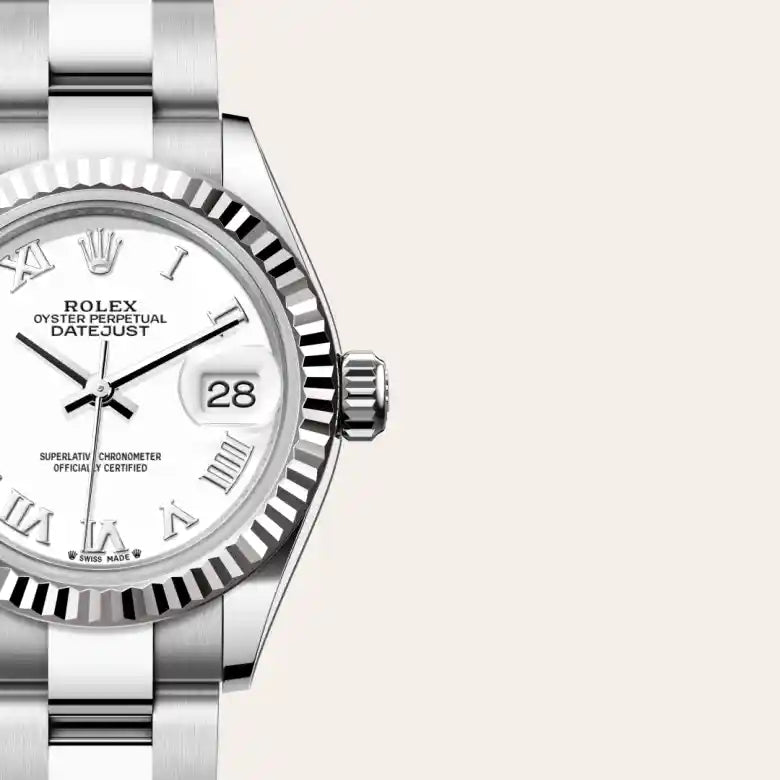 rolex Lady-Datejust in White Rolesor - combination of Oystersteel and white gold, M279174-0020 - Henne Jewelers