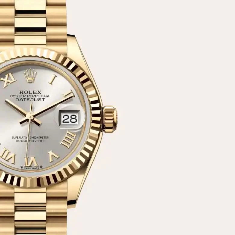 rolex lady-datejust in 18 ct yellow gold, M279178-0020 - henne jewelers