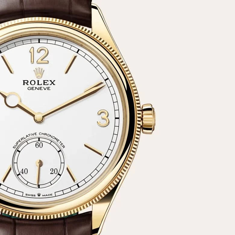 rolex 1908 in 18 ct yellow gold, M52508-0006 - henne jewelers