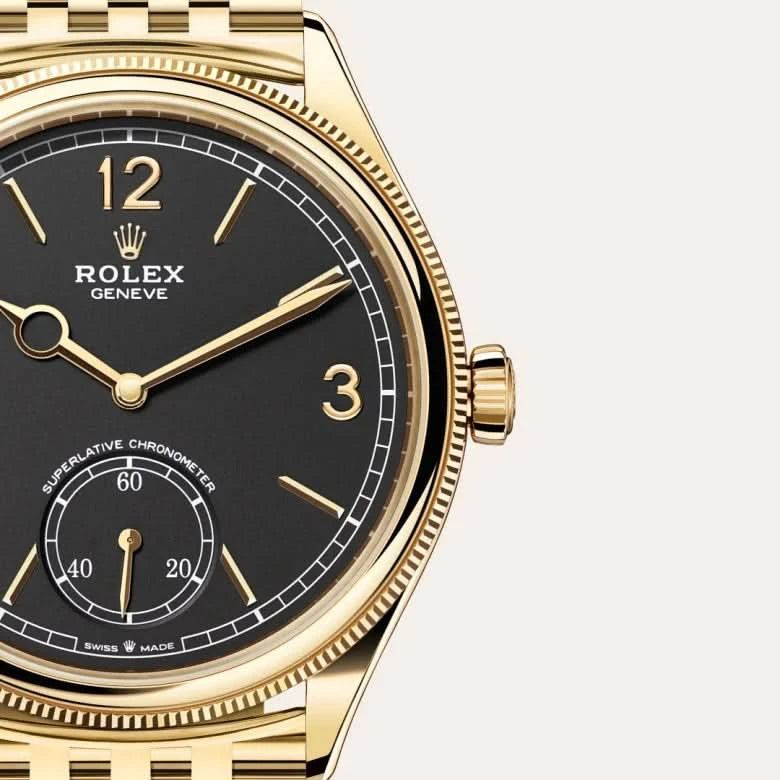 rolex 1908 in 18 ct yellow gold, M52508-0007 - henne jewelers