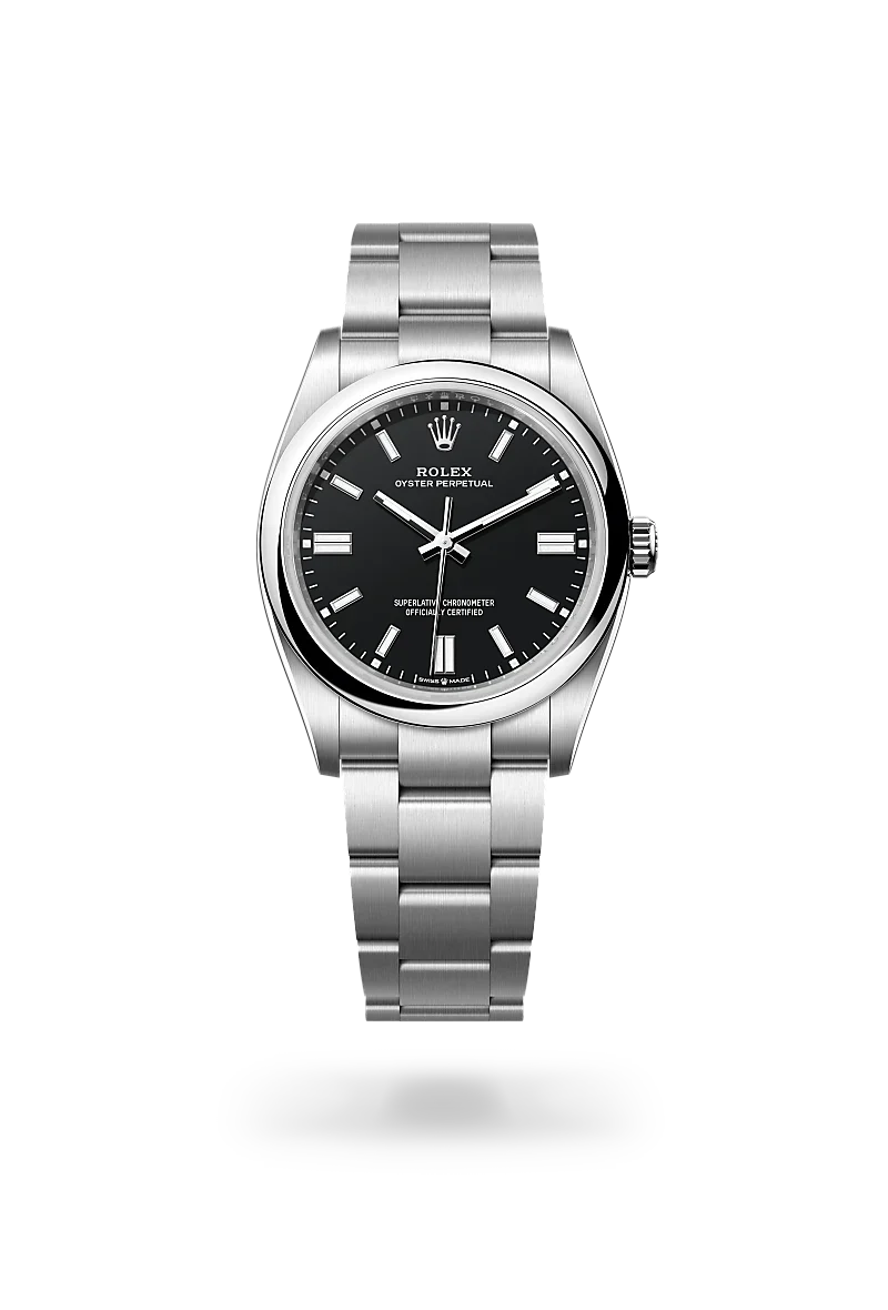 rolex Oyster Perpetual in Oystersteel, M126000-0014 - Henne Jewelers