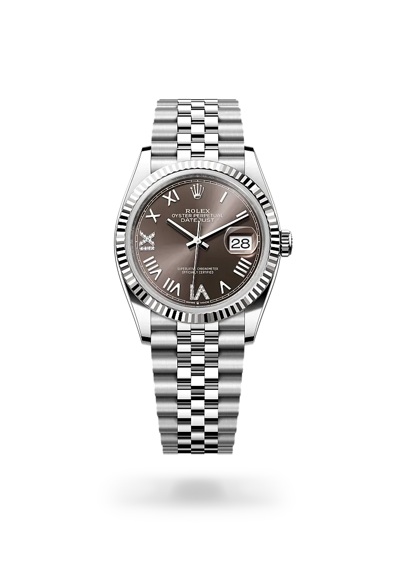 rolex Datejust in White Rolesor - combination of Oystersteel and white gold, M126234-0071 - Henne Jewelers