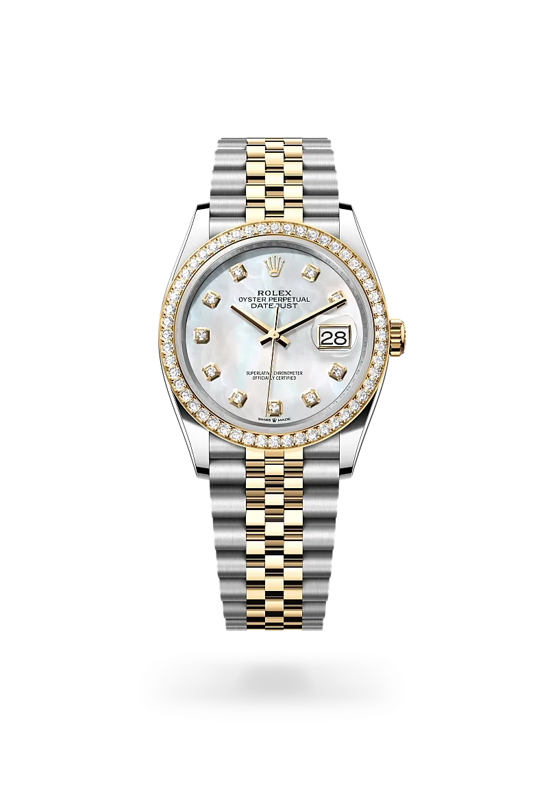 rolex datejust in yellow rolesor - combination of oystersteel and yellow gold, M126283RBR-0009 - henne jewelers