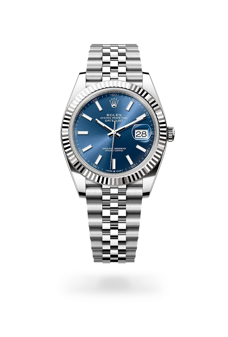 rolex datejust in white rolesor - combination of oystersteel and white gold, M126334-0002 - henne jewelers