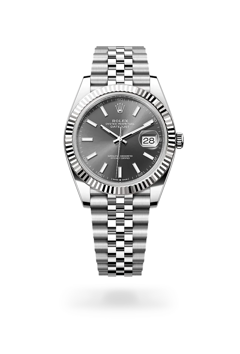 rolex Datejust in White Rolesor - combination of Oystersteel and white gold, M126334-0014 - Henne Jewelers