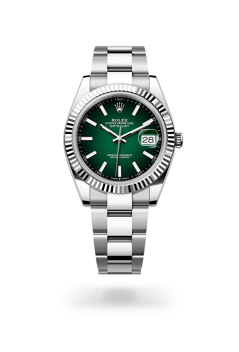rolex Datejust in White Rolesor - combination of Oystersteel and white gold, M126334-0033 - Henne Jewelers