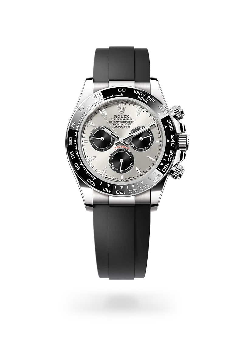rolex cosmograph daytona in 18 ct white gold, M126519LN-0006 - henne jewelers