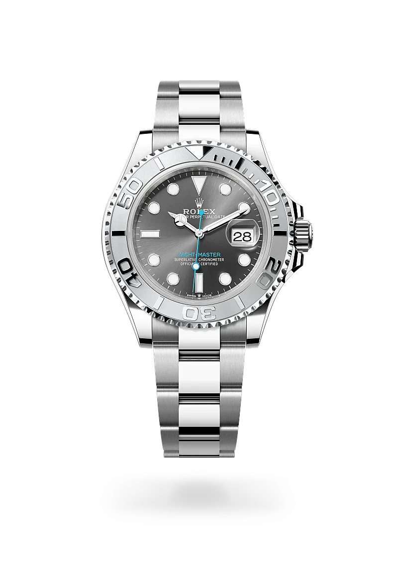 rolex Yacht-Master in Rolesium - combination of Oystersteel and platinum, M126622-0001 - Henne Jewelers