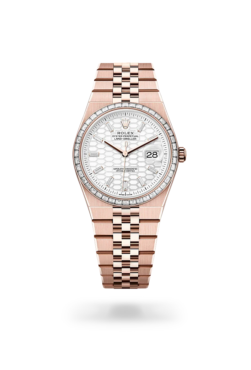 rolex Land-Dweller in 18 kt Everose gold, M127285TBR-0002 - Henne Jewelers