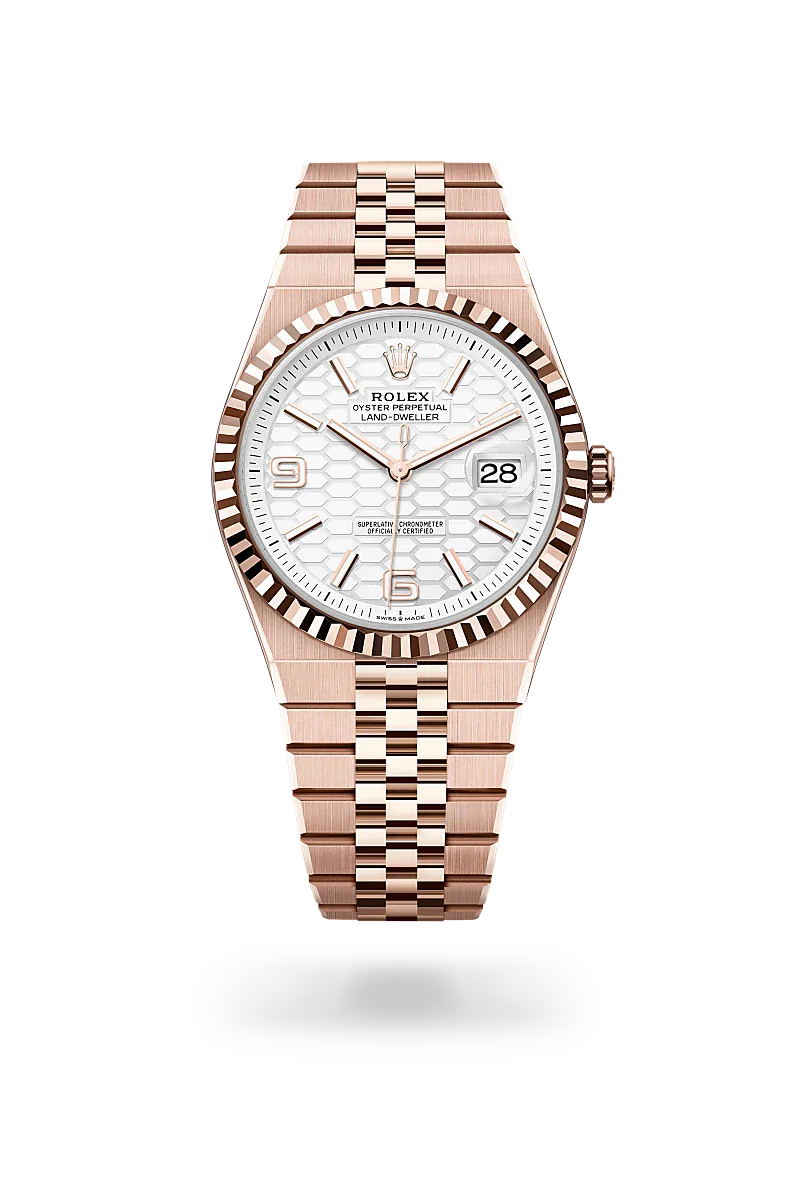 rolex Land-Dweller in 18 kt Everose gold, M127335-0001 - Henne Jewelers