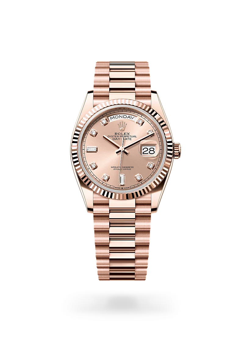 rolex Day-Date in 18 kt Everose gold, M128235-0009 - Henne Jewelers