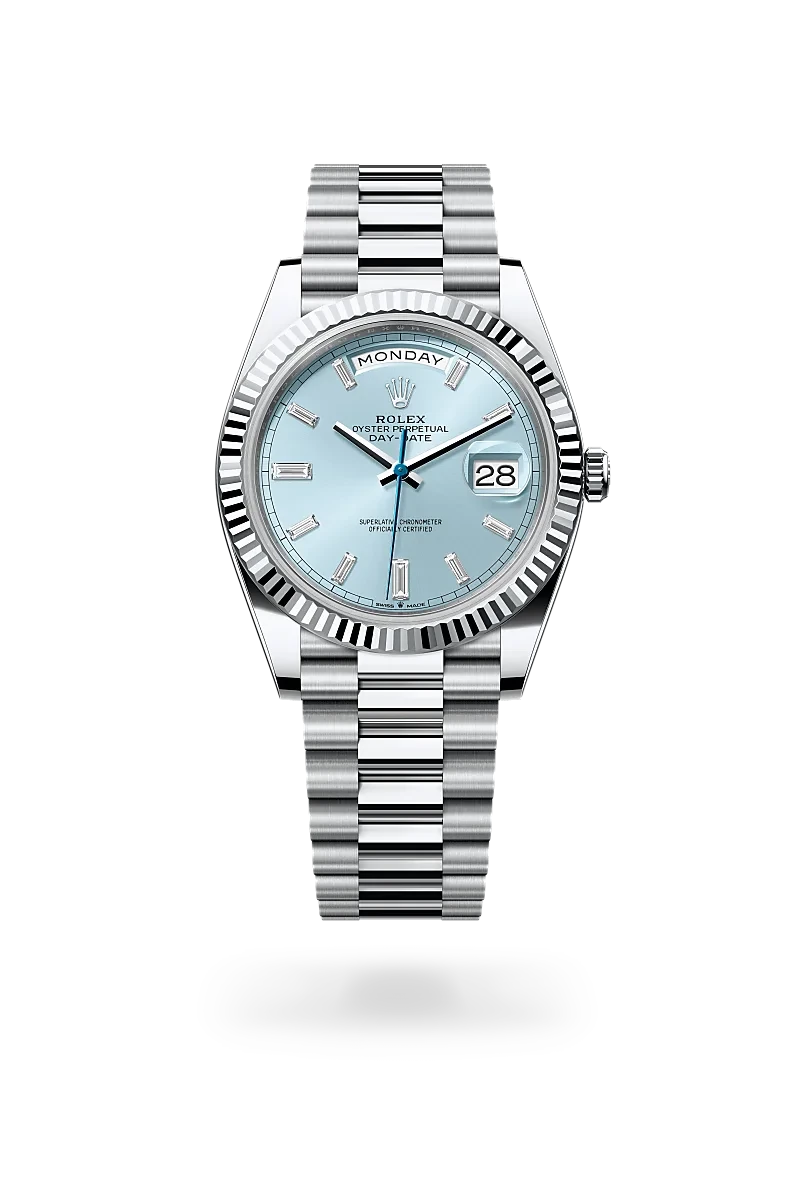 rolex day-date in platinum, M228236-0006 - henne jewelers
