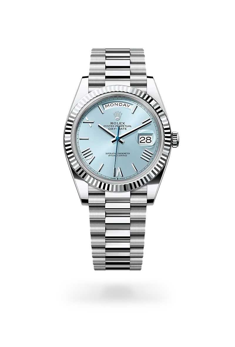 rolex day-date in platinum, M228236-0012 - henne jewelers