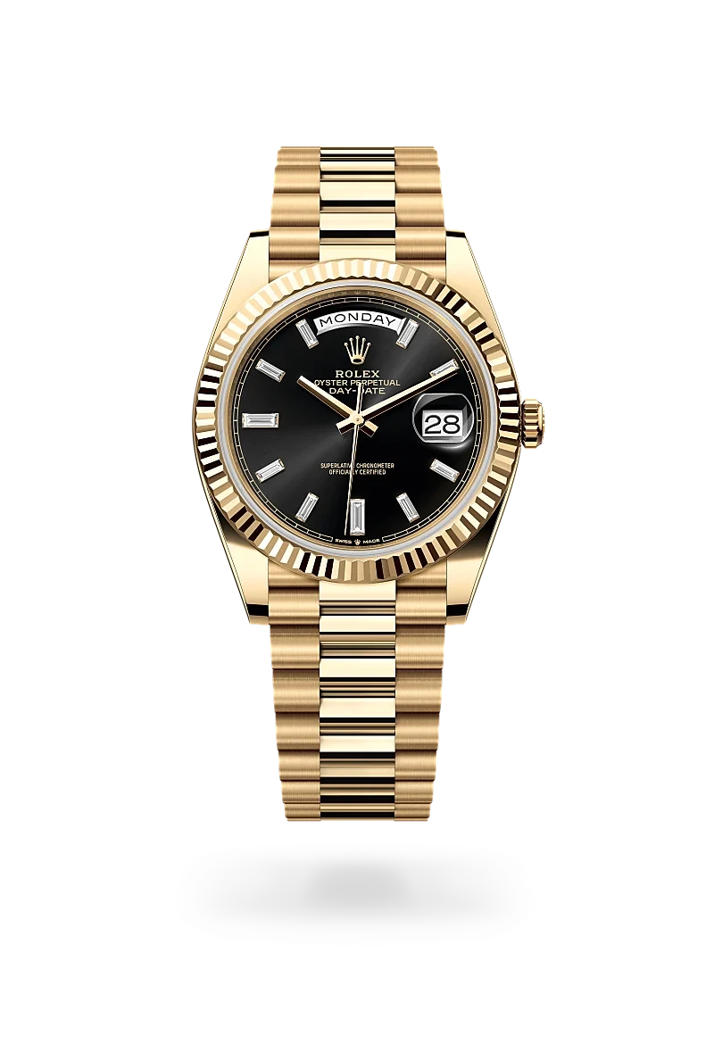 rolex day-date in 18 ct yellow gold, M228238-0004 - henne jewelers