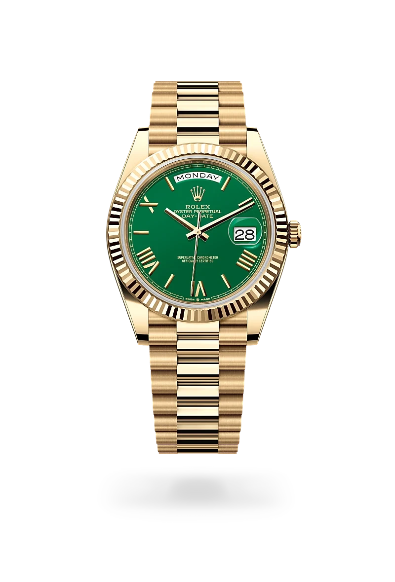 rolex day-date in 18 ct yellow gold, M228238-0061 - henne jewelers