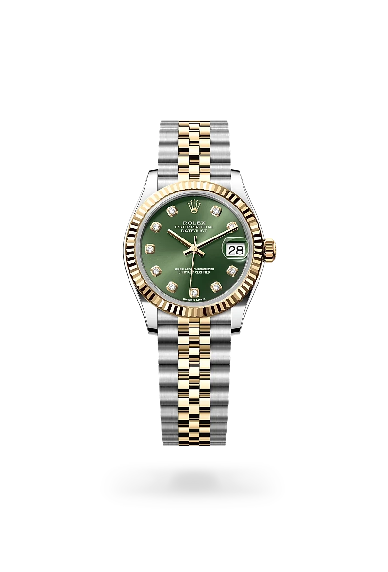 rolex datejust in yellow rolesor - combination of oystersteel and yellow gold, M278273-0030 - henne jewelers