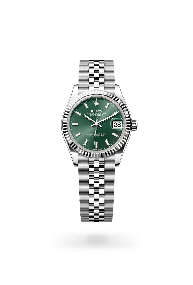 rolex Datejust in White Rolesor - combination of Oystersteel and white gold, M278274-0018 - Henne Jewelers
