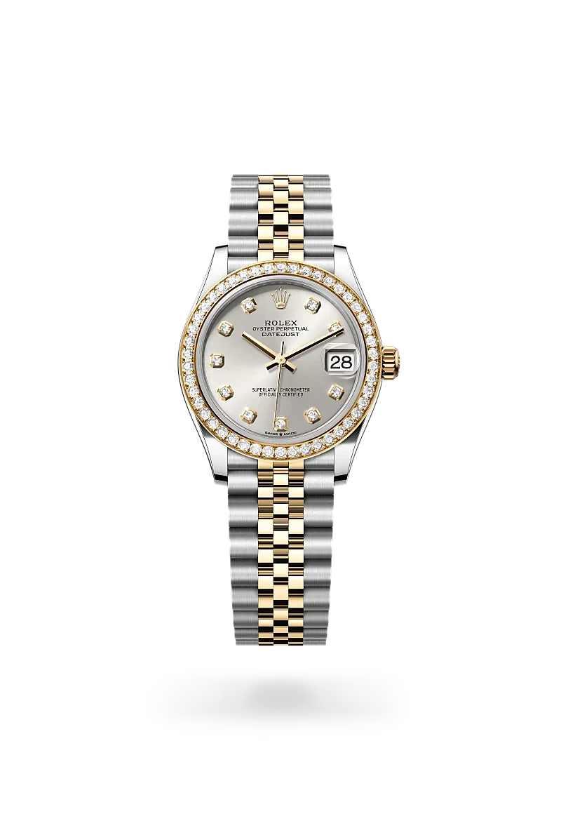 rolex datejust in yellow rolesor - combination of oystersteel and yellow gold, M278383RBR-0020 - henne jewelers
