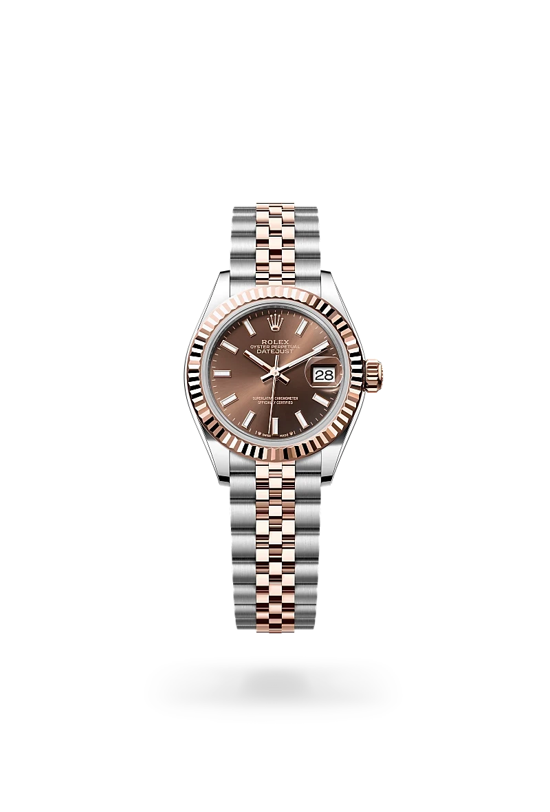 rolex lady-datejust in everose rolesor - combination of oystersteel and everose gold, M279171-0017 - henne jewelers