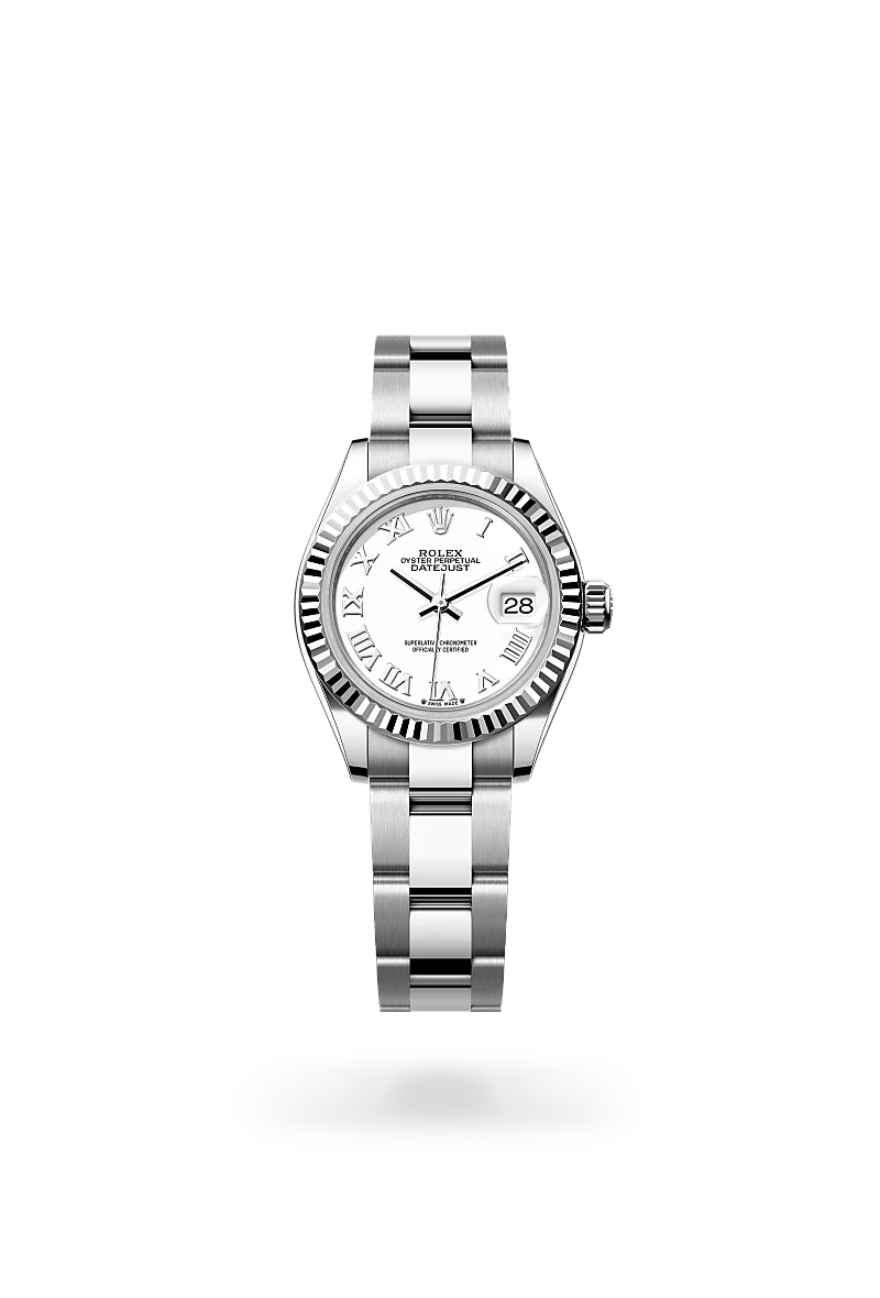 rolex Lady-Datejust in White Rolesor - combination of Oystersteel and white gold, M279174-0020 - Henne Jewelers