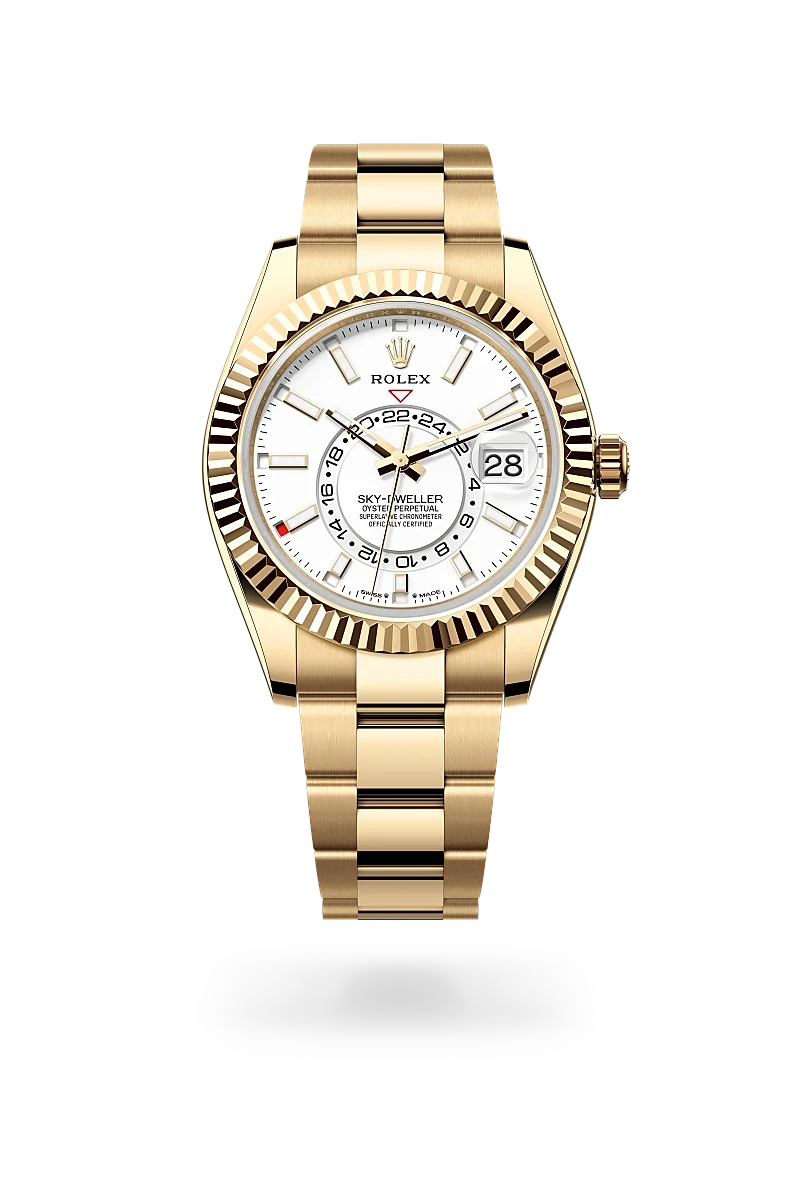 rolex sky-dweller in 18 ct yellow gold, M336938-0003 - henne jewelers