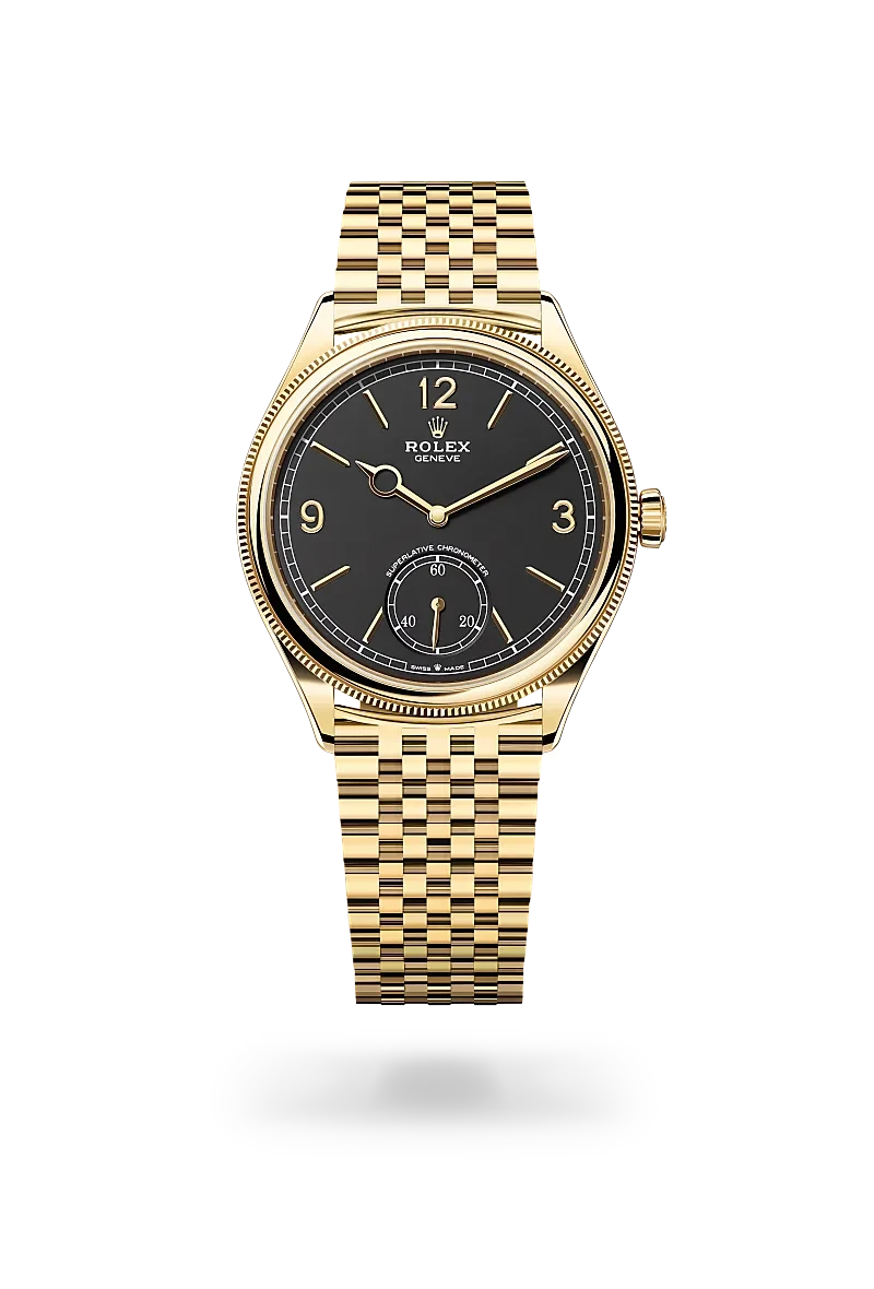 rolex 1908 in 18 ct yellow gold, M52508-0007 - henne jewelers