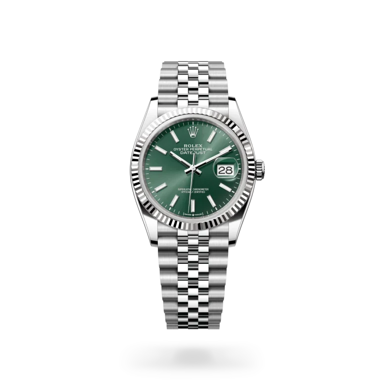 rolex Datejust in White Rolesor - combination of Oystersteel and white gold, M126234-0051 - Henne Jewelers