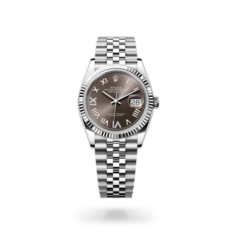 rolex Datejust in White Rolesor - combination of Oystersteel and white gold, M126234-0071 - Henne Jewelers