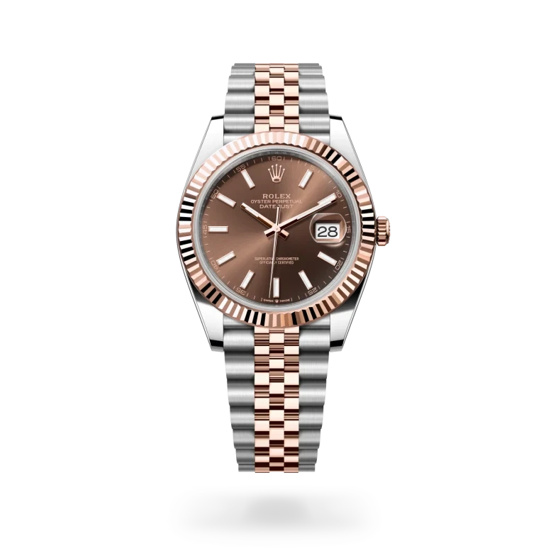 rolex datejust in everose rolesor - combination of oystersteel and everose gold, M126331-0002 - henne jewelers